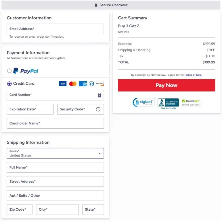 Fortivir Max Order Page